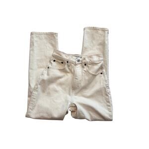 Abercrombie & Fitch White Ankle Straight Ultra High Rise Women's Sz 23 / 000